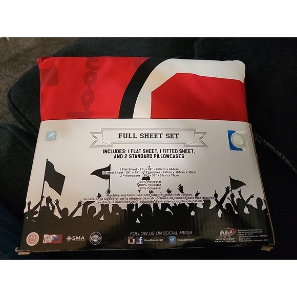 Georgia Bulldogs Full Size Sheet Set. New. Original Packaging.‎ - Picture 3 of 5